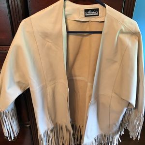 Leather jacket with fringe